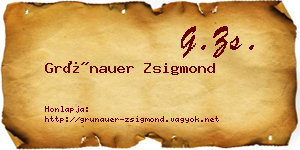 Grünauer Zsigmond névjegykártya
